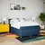 Vidaxl Box spring postelja z vzmetnico modra 140x200 cm blago