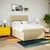 Vidaxl Box spring postelja z vzmetnico krem 140x190 cm blago