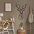 WallXpert metalni zidni ukras 5038, geometrijska glava jelena sa rogovima, 46 x 76 cm, crni