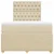 Vidaxl Box spring postelja z vzmetnico krem 120x200 cm blago