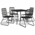 5-dijelni vrtni blagovaonski set od PVC ratana crni