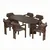 HANAH HOME Set Trpezarijski sto i 6 stolica Meridia 6 Milano Walnut Dark Walnut Brown