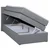 MID.YOU BOXSPRING POSTELJA 90 cm x 200 cm , tekstil, leseni material siva
