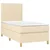 Vidaxl Box spring postelja z vzmetnico krem 80x200 cm blago