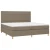 vidaXL Box spring postelja z vzmetnico taupe 200x200 cm blago