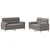 2-dijelni set sofa s jastucima smeđesivi od tkanine
