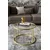 Hanah Home Royal klub sto O 75 cm, zlatna / providno staklo