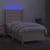 Vidaxl Box spring postelja z vzmetnico LED krem 80x200 cm blago