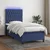 Vidaxl Box spring postelja z vzmetnico LED modra 80x200 cm blago