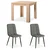Homestyle4U Jedilna miza in stol set, 80x80x75 cm, rjava, siva
