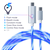 Oniverse LED kabel za hitro polnjenje - USB-C na USB-C, 2 m - bel (SWITCH2)