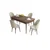 Hanah Home trpezarijski set Roz, sto na razvlačenje i 4 stolice, ploča u dekoru drveta Baroque, krem tkanina Babyface