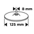 Velcro disk 125 mm x M14 + pecelj 58T456