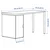 ANFALLARE / ALEX Radni sto, bambus/bela, 140x65 cm