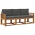 Set vanjskih sofa s jastukom 3 pcs Prirodna i antracit