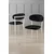 Hanah Home set trpezarijskih stolica Onex 2 kom, crna bukle tkanina, bele drvene noge