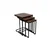 Hanah Home Set klub stolova, 3 komada Ce Metal Zigon Orah