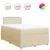 VIDAXL Box spring postelja z vzmetnico krem 120x200 cm blago