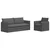 Vidaxl Kavč 2 pcs Temno siva 196 x 82 x 85 cm blago