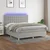 Vidaxl Box spring postelja z vzmetnico LED sv. siva 160x200 cm blago