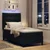 Vidaxl LED Box Spring Postelja z vzglavjem Črna 90 x 190 cm blago