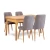 Hanah home Set trpezarijski sto i 4 trpezarijske stolice Costa Atlantice Bež-Sivi