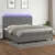 vidaXL Box spring postelja z vzmetnico LED temno siva 200x200 cm blago