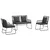 Vrtni set za objed 3 pcs Crna i antracit poliratan