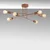Opviq Luster Fleur-1502, 66x66 cm, 6xE27, 40W, Bakarne boje