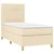 Vidaxl Box spring postelja z vzmetnico krem 100x200 cm blago