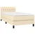 VIDAXL boxspring postelja z vzmetnico, blago, krem, 100×200 cm