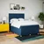 Vidaxl Box spring postelja z vzmetnico modra 140x190 cm blago