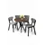 Hanah Home Trpezarijski set, 5 komada, Svetlosivi