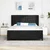 LED Box Spring Krevet s madracem Crna 180 x 200 cm tkanina