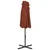 Vanjski suncobran s aluminijskim stupom 460 x 270 cm terakota