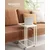 Songmics Stranska miza C-oblika 35x50x60 cm bela