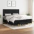Greatstore Box spring postelja z vzmetnico črna 180x200 cm blago
