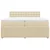 Vidaxl Box spring postelja z vzmetnico krem 200x200 cm blago