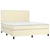 Vidaxl Box spring postelja z vzmetnico krem 180x200 cm umetno usnje