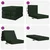 Sofa na razvlačenje 90 x 67 x 45 cm Tamnozelena
