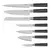 Klarstein Kitano, 8-dijelni set noževa s postoljem, precizne oštrice, japanski dizajn