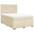 vidaXL Box spring postelja z vzmetnico krem 140x200 cm blago