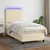 Vidaxl Box spring postelja z vzmetnico LED krem 90x190 cm blago