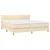 Vidaxl Box spring postelja z vzmetnico LED krem 160x200 cm blago
