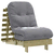Futon na razvlačenje s madracem 60 x 206 x 11 cm od borovine