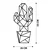 Wallity Zidna dekoracija Cactus, 26x55 cm, 1.2mm, Crna