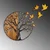 Wallity Zidna dekoracija Tree And Birds - 322-A, 92x71x3 cm, Smeđe boje