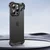 Minimalističen ovitek Naked Metal z alu zaščito robov in steklom za zadnje kamere za iPhone 14 Pro - onyx black