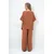 Trend Alacati Stili Ženski komplet bluza i pantalone Alc-X14122, Smeđi