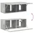 Set TV komoda Zidne 2 pcs Betonski sivi Konstruirano drvo